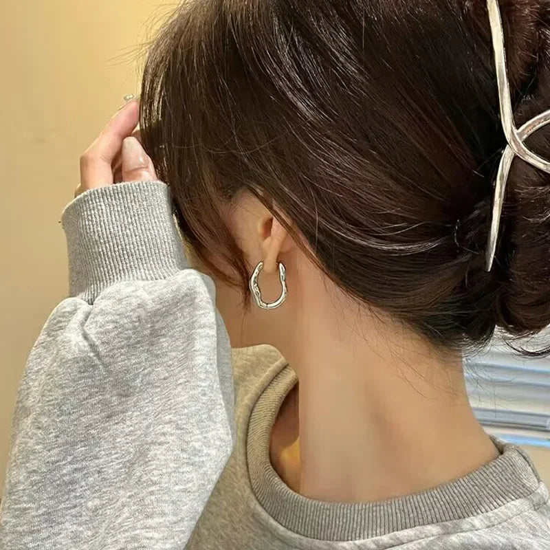 Metal Geometry Hoop Earrings